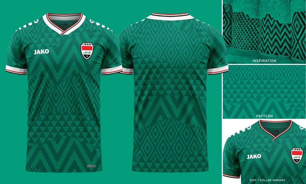 Iraq 2026 World Cup Away Jersey - Green flat lay