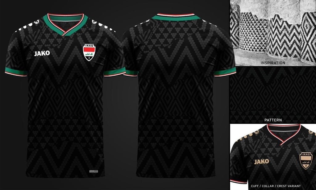 Iraq 2026 World Cup Third Jersey - Black flat lay